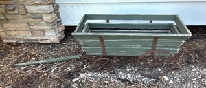 Green garden wagon