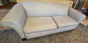 Rowe brand beige upholstered sofa