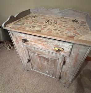 Texas mosaic top decorative cabinet