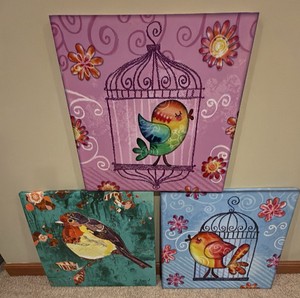 three bird canvas Pictures