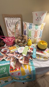 easter baskets to make your Holiday complete along with signs you can post and  bunnies galore