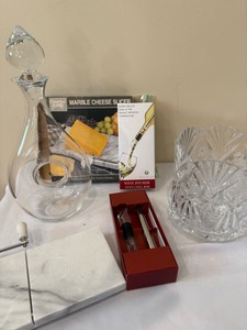 Lenox Wine Decanter, Marble Cheese Cutter, Crystal wine Chiller & Wine Pourer