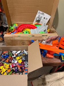 Cars & Garage--Hot Wheel Cars and Fischer Price Little People Car Garage Tower, Hot Wheels Track