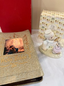 1958 Holy Bible and You Deserve a Halo Precious Moments statue