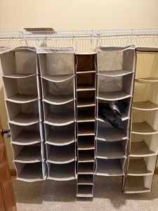 Hanging Closet Storage with Unopened set of plastic hangers