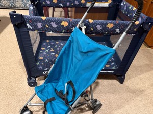 Graco Pack & Play portable crib and Cosco foldable stroller