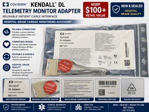 MSRP $100 NEW COVIDIEN KENDALL DL REUSABLE TELEMETRY MONITOR ADAPTER, PATIENT CABLE INTERFACE, HOSPITAL-GRADE CARDIAC MONITORING ACCESSORY, SEALED PACKAGE