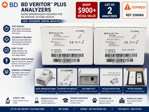 MSRP $900 LOT OF 2 NEW BD VERITOR PLUS ANALYZERS, RAPID IMMUNOASSAY READERS FOR BD VERITOR SYSTEM ASSAYS, FAST DIGITAL INTERPRETATION OF DIAGNOSTIC TESTS, IDEAL FOR CLINICAL LABS, RESEARCH, TRAINING &amp VETERINARY APPLICATIONS, REF 256066 EXPIRED