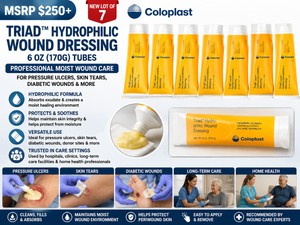 MSRP $250 NEW LOT OF 7 COLOPLAST TRIAD HYDROPHILIC WOUND DRESSING, 6 OZ (170G) TUBES, PROFESSIONAL MOIST WOUND CARE FOR PRESSURE ULCERS, SKIN TEARS, DIABETIC WOUNDS, LONG-TERM CARE, HOSPITALS, CLINICS &amp HOME HEALTH
