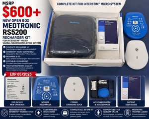 MSRP $600 NEW OPEN BOX MEDTRONIC RS5200 RECHARGER KIT FOR INTERSTIM MICRO SACRAL NEUROMODULATION SYSTEM, INCLUDES WR9220 RECHARGER, CD9000 CHARGING DOCK, AC POWER SUPPLY, CARRYING CASE &amp PATIENT GUIDE, EXP 052025