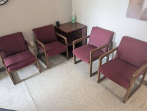Wood-Framed Armchair Set With Side Table (5 Piece)