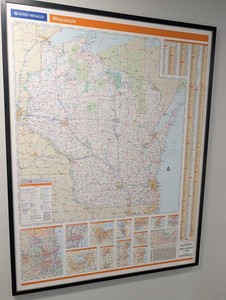 Rand McNally Wisconsin Framed Wall Map
