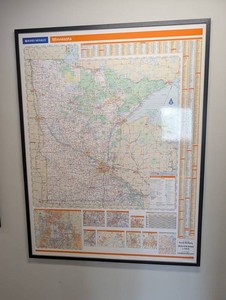 Rand McNally Minnesota Framed Wall Map 48 X 64 in