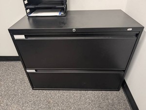 Black 2-Drawer Lateral File Cabinet