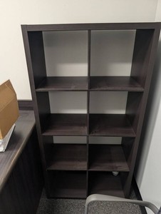 Dark Wood 8-Cube Shelf Unit 59 in Tall