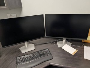 Dell S2722QC 27 in 4K Monitors (Lot of 2) With Microsoft Ergonomic Keyboard