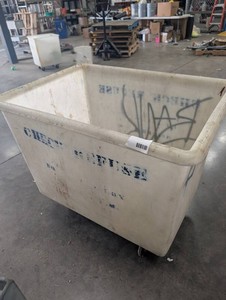 Rolling Plastic Tote Bin on Casters