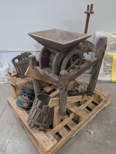 Vintage Wooden Fruit Press Mill Mixed Lot