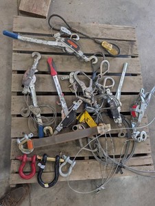 Mixed Rigging Lot Come-Alongs, Shackles & Wire Rope