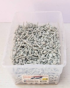 Tote of Hex Washer Head Screws