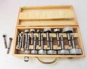 Forstner Bit Set in Wooden Storage Case