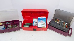 Fishing Tackle & 3 Small Tackle Boxes
