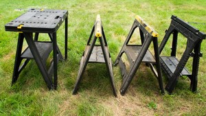 Sawhorses & Stanley Folding Work Table  Set of 4 Pieces