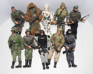 Military-Style Action Figures  Set of 10  Some G.I. Joe