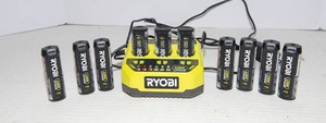 Ryobi USB Lithium Battery Charger & 10 Batteries