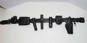Bianchi Leather Belt with Accessories  Size 34