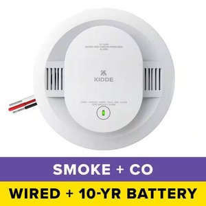 Kidde 10-Year Battery and Hardwired Smoke and Carbon Monoxide Detector, Interconnectable and LED Warning Lights, 30CUA10