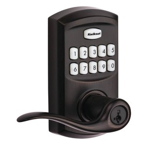 Kwikset  917 SmartCode  Electronic Residential Lever with SmartKey Security  in Venetian Bronze