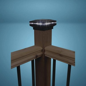 2 PACK Patriot Lighting  Solar Integrated LED Lamar Post Cap Landscape Light