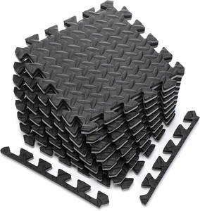 Breling 16 Pcs 0.79 in Thick Gym Flooring Mats, 12 x 12 Inch Interlocking Foam Puzzle Floor Tiles for Home Gym, Extra Thick High-Density EVA Squares Flooring Mats for Yoga Play Workout Garage Kitchen