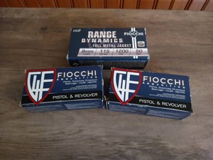 (3) Boxes Fiocchi 9mm FMJ Ammo