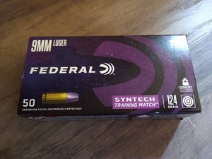 Box of 9mm Syntech Training Match Ammo