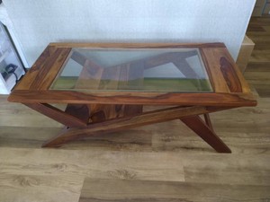 Gorgeous Wood & Glass Coffee Table