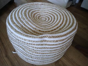 Woven Stuffed Ottoman Cushion