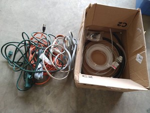 Box of Hoses, Tubing & Extension Cords