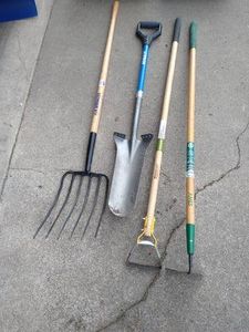 Several Gardening Tools - Pitchfork, Weed Lopper, Etc