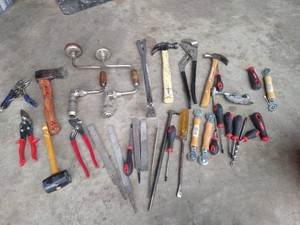Bucket of Nice Hand Tools - Large Variety