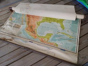 1950s Classroom Pull Down Map Set