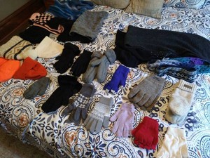 Large Lot Winter Accessories - Scarves, Gloves & Caps