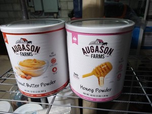 (2) Cans Augason Farms Emergency Food - Peanut Butter & Honey Powder