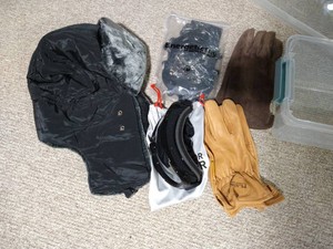 Cold Weather Gear - Bomber Hat, Gloves, Ice Cleats