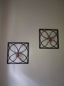 (2) Metal Bathroom Wall Hanger Candle Holders