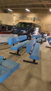 STEEL BENCHES WITH BACKS