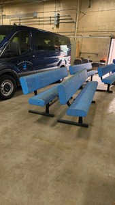 STEEL BENCHES WITH BACKS