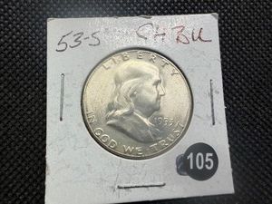 1953-S Silver Franklin Half Dollar Marked Choice BU When Purchased