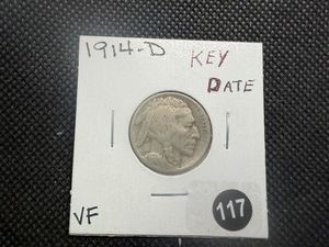 Key Date 1914-D Buffalo Nickel Marked VF When Purchased - Greysheet value for a VF20 is $115.00